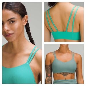 LULULEMON Green Like A Cloud Ribbed Bra Light Support Molded Foam Cups